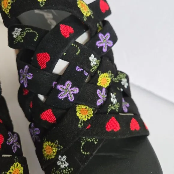Free People Lisbon Platform floral boho Mules sandals Size 7