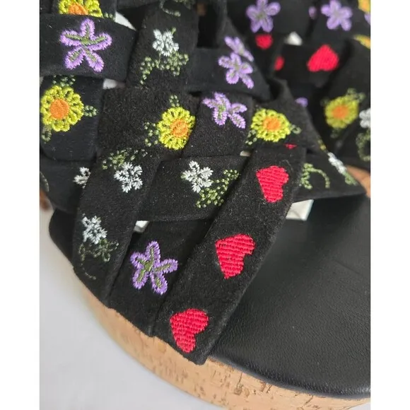 Free People Lisbon Platform floral boho Mules sandals Size 7