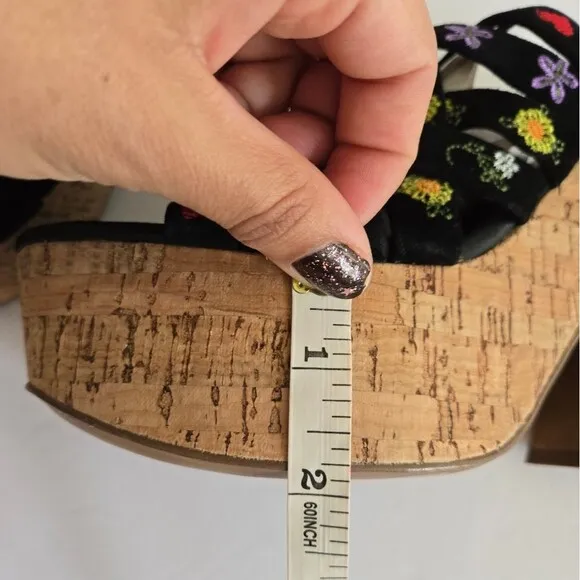 Free People Lisbon Platform floral boho Mules sandals Size 7