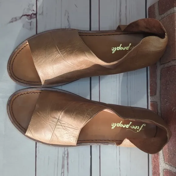 Free People Mont Blanc Women's 9 European 40 Tan Asymmetrical D'Orsay Leather