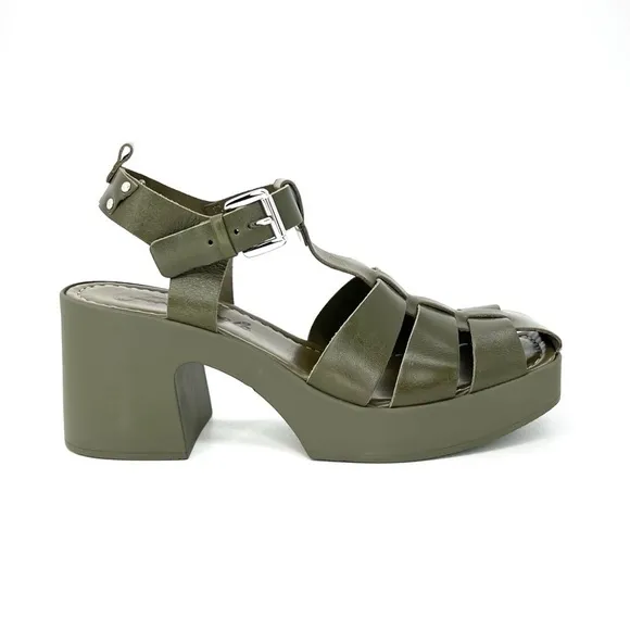 Free People Pacific Platform Fisherman Sandals Size 11 Sea Serpent Green New NWT