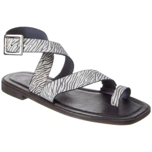 Free People Romeo Wrap Zebra Print Leather Sandal | Size 37.5 US 7.5