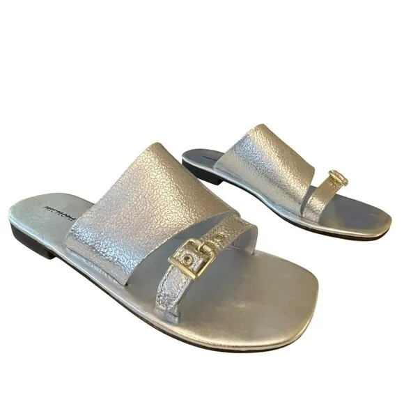 Free People Silver Mila Boho Sandals Size 7.5 New with box