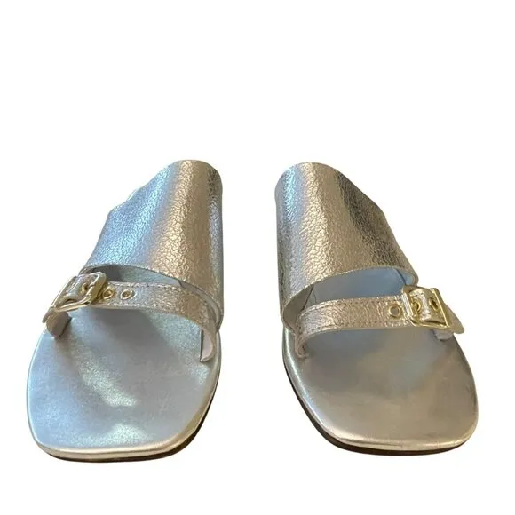 Free People Silver Mila Boho Sandals Size 7.5 New with box
