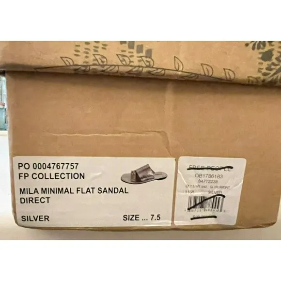 Free People Silver Mila Boho Sandals Size 7.5 New with box