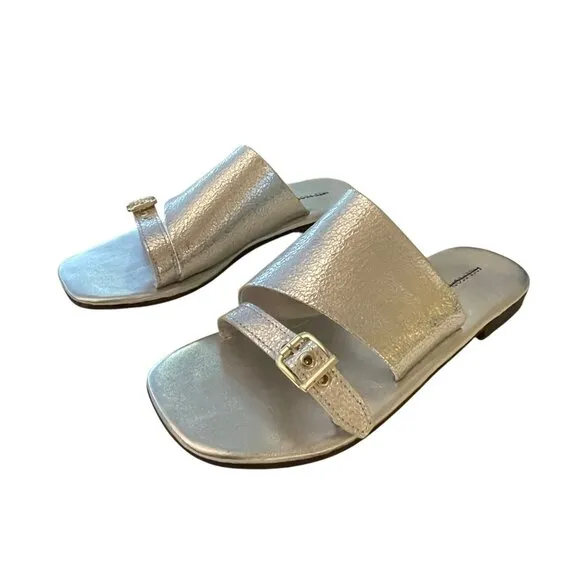 Free People Silver Mila Boho Sandals Size 7.5 New with box