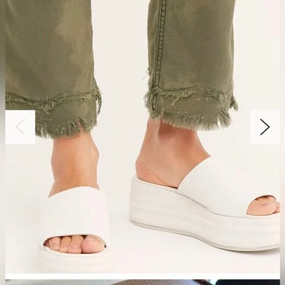 Free People slides mules Harbor Platform Sandals in vanilla. 40/9-9.5