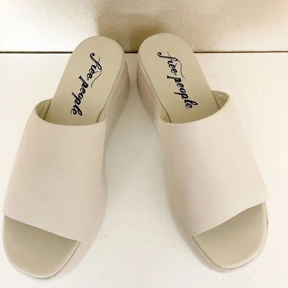 Free People slides mules Harbor Platform Sandals in vanilla. 40/9-9.5