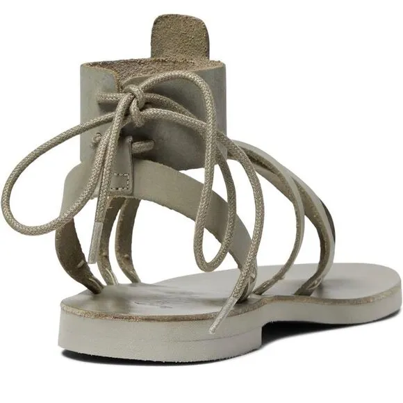 FREE PEOPLE Vacation Day Strap Leather Bohemian Sandal In Sky Size 38 US Size 8