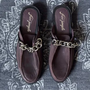 Free People Vida Mule In Fig Leather Size 40