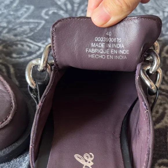 Free People Vida Mule In Fig Leather Size 40