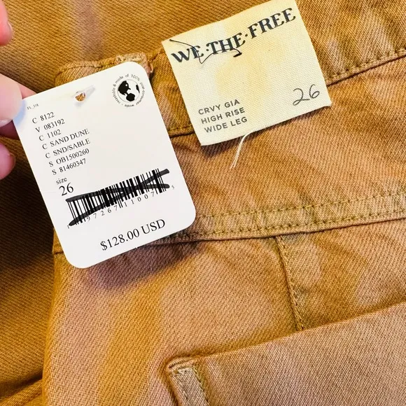 FREE PEOPLE We The Free CRVY Gia Wide leg jeans NWT