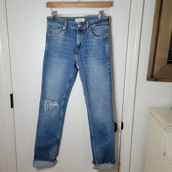 Free People We The Free Cuffed Slim Boyfriend Jeans | Size 25