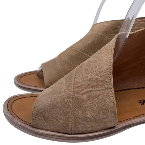 Free People Womens Shoes Mont Blanc Sandals 6 Tan Leather Flat Casual Boho Chic