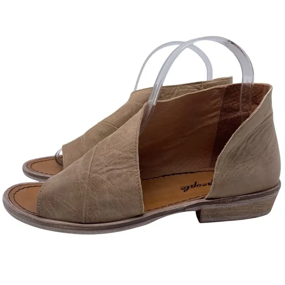 Free People Womens Shoes Mont Blanc Sandals 6 Tan Leather Flat Casual Boho Chic