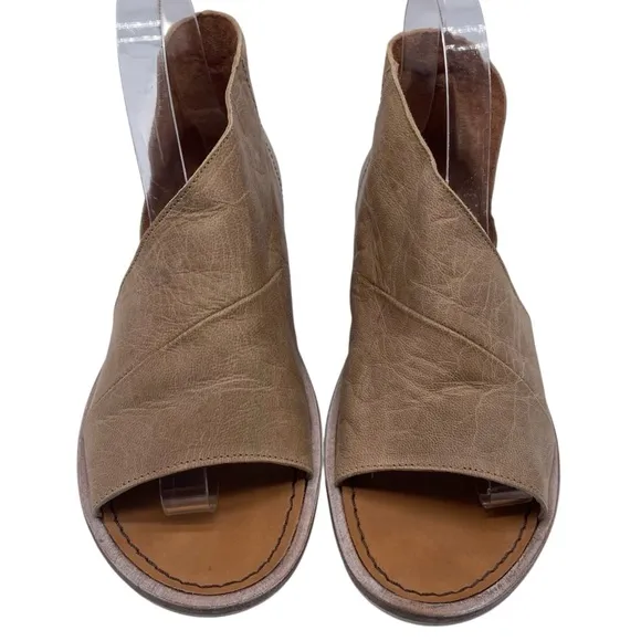 Free People Womens Shoes Mont Blanc Sandals 6 Tan Leather Flat Casual Boho Chic