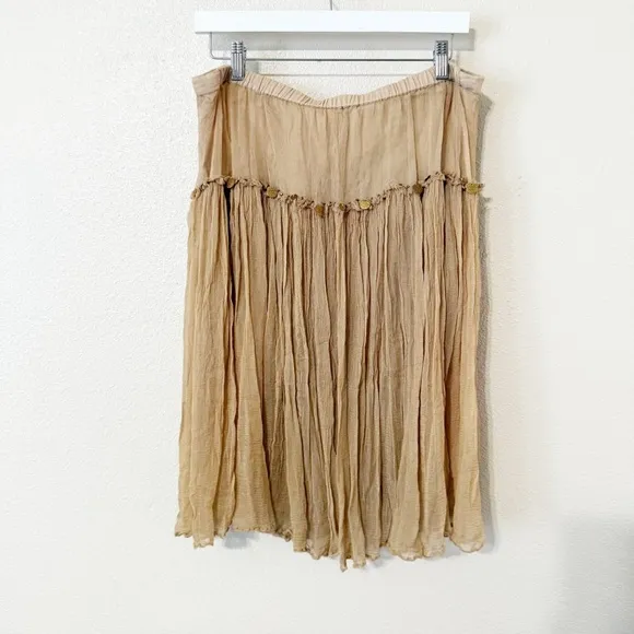 Free People x Nigel Preston Party Beaded Embellished Gauzy Boho Skirt Medium