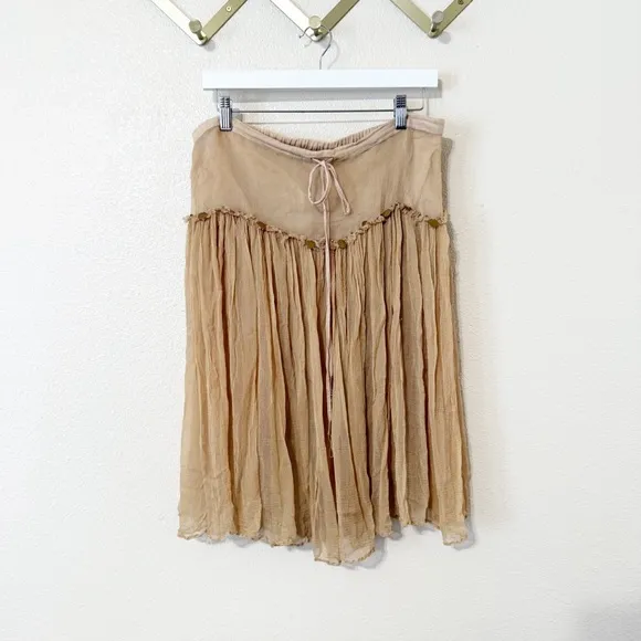 Free People x Nigel Preston Party Beaded Embellished Gauzy Boho Skirt Medium