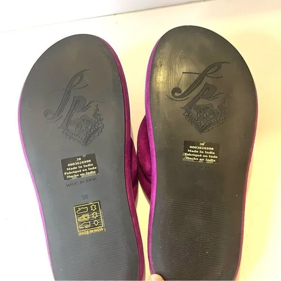 Free People Wonderland Thong Sandal in Verbena Purple Size 7.5  (38) New in box