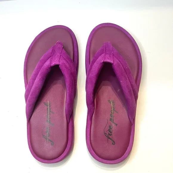 Free People Wonderland Thong Sandal in Verbena Purple Size 7.5  (38) New in box