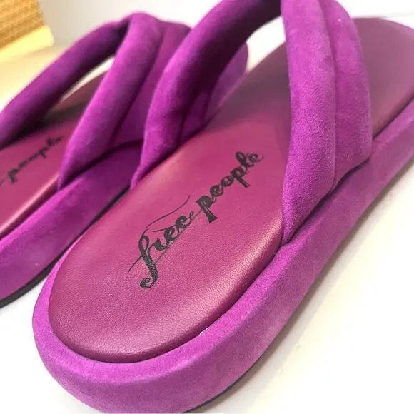 Free People Wonderland Thong Sandal in Verbena Purple Size 7.5  (38) New in box