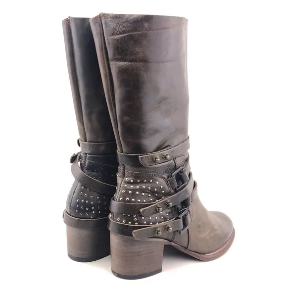 Freebird by Steven Coy Brown Leather Boho Boots 7