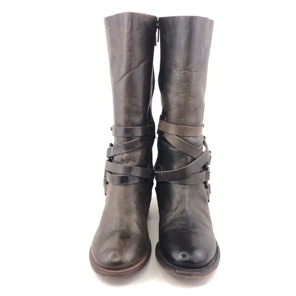 Freebird by Steven Coy Brown Leather Boho Boots 7