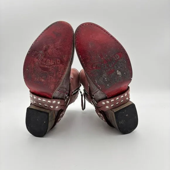 Freebird by Steven Ramone Burgundy Harness Boots Women's 9 Boho Biker
