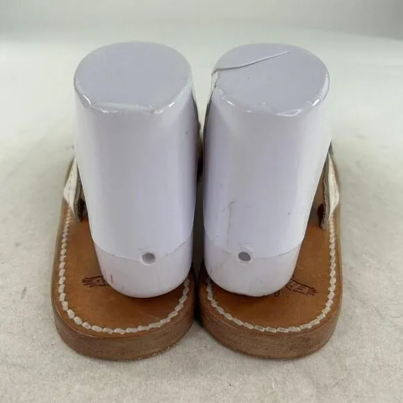 Freebird By Steven Vallarta Women's US 8 White Moon Stars Leather Sandals Boho
