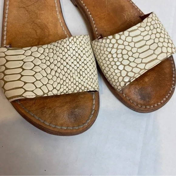 Freebird Leather Snakeskin Golden Sandals