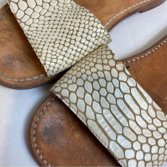 Freebird Leather Snakeskin Golden Sandals