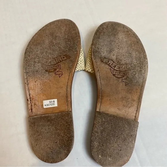 Freebird Leather Snakeskin Golden Sandals
