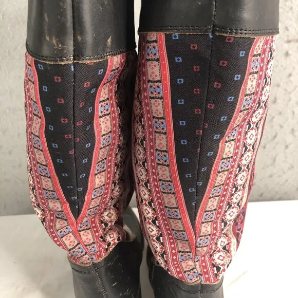 Freebird Steven Sullivan Boots Womens 7 Fabric Leather Wallpaper Boho Western