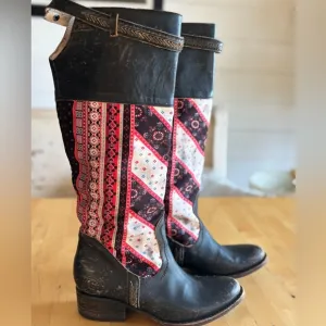 Freebird Sulli Western Distressed Pull-On Riding Boots Size 8