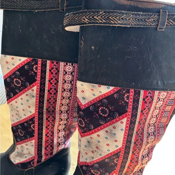 Freebird Sulli Western Distressed Pull-On Riding Boots Size 8