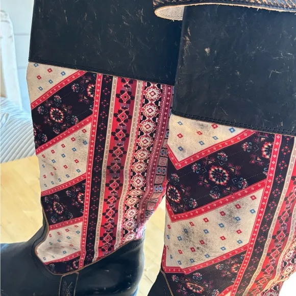 Freebird Sulli Western Distressed Pull-On Riding Boots Size 8