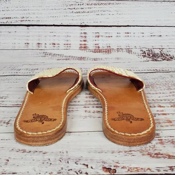Freebirds by Stephen Earthy Leather Sandals Size 6 Snake Slides Festival Neutral