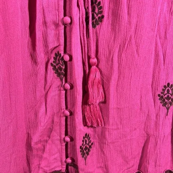 FREE PEOPLE RILEY SMOCKED MAXI DRESS IN FUCHSIA NEW