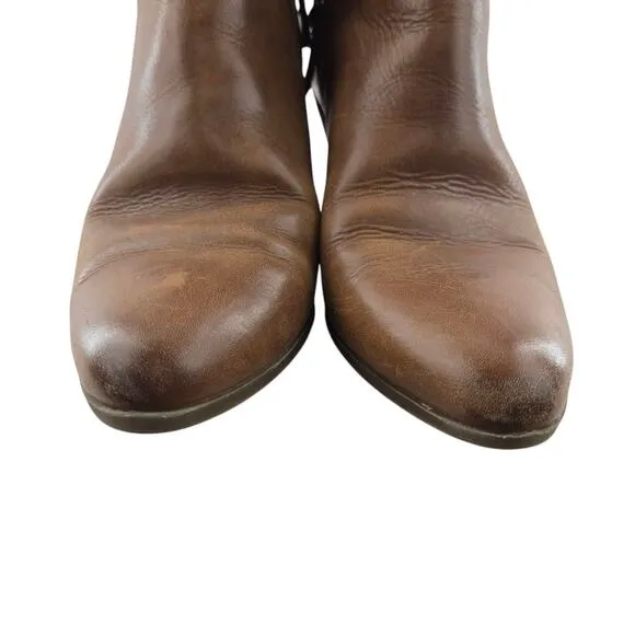 Frye Ankle Boots Womens 7 Judith Double Zip Wheat Caramel Brown Southwestern