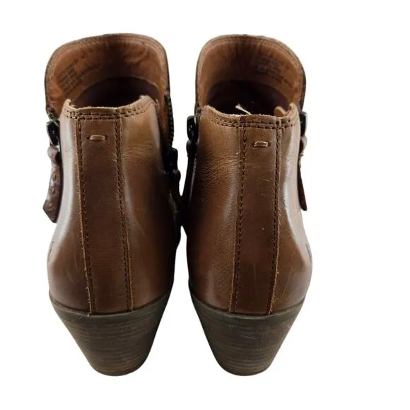 Frye Ankle Boots Womens 7 Judith Double Zip Wheat Caramel Brown Southwestern