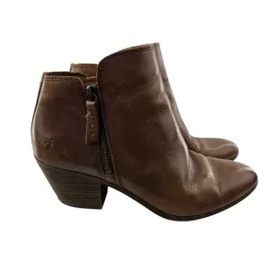 Frye Ankle Boots Womens 7 Judith Double Zip Wheat Caramel Brown Southwestern