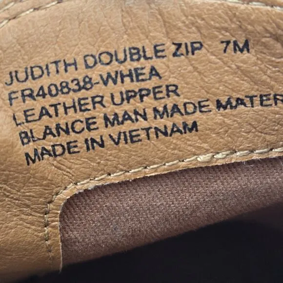 Frye Ankle Boots Womens 7 Judith Double Zip Wheat Caramel Brown Southwestern