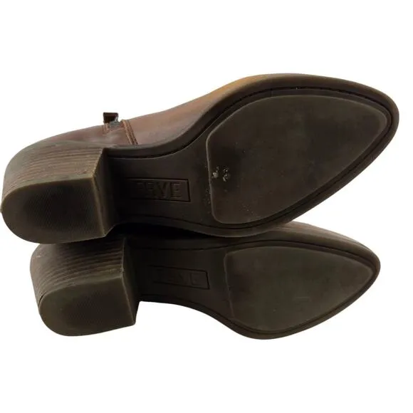 Frye Ankle Boots Womens 7 Judith Double Zip Wheat Caramel Brown Southwestern