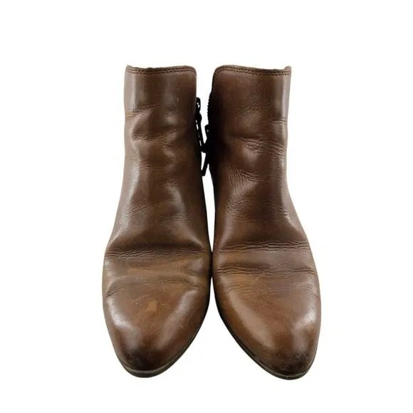 Frye Ankle Boots Womens 7 Judith Double Zip Wheat Caramel Brown Southwestern