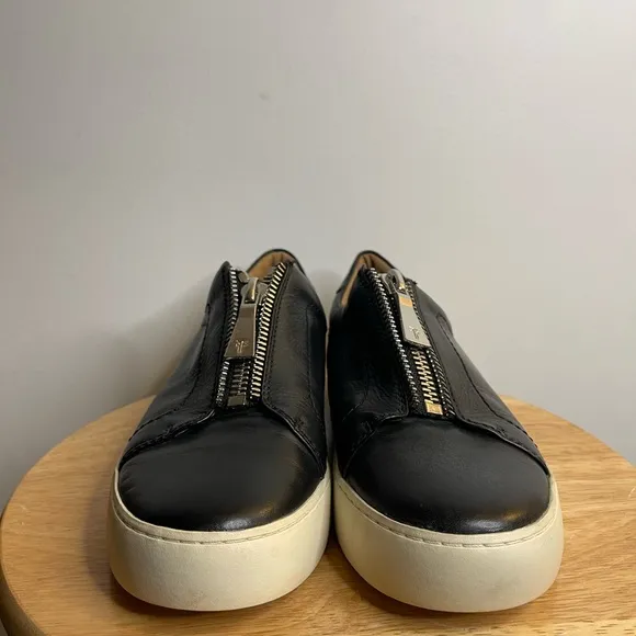 Frye Black Leather Slip-On Platform Sneakers Women’s Size 9.5