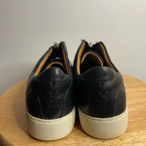 Frye Black Leather Slip-On Platform Sneakers Women’s Size 9.5