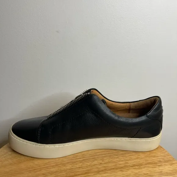 Frye Black Leather Slip-On Platform Sneakers Women’s Size 9.5