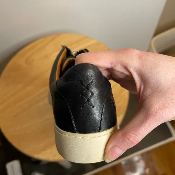 Frye Black Leather Slip-On Platform Sneakers Women’s Size 9.5