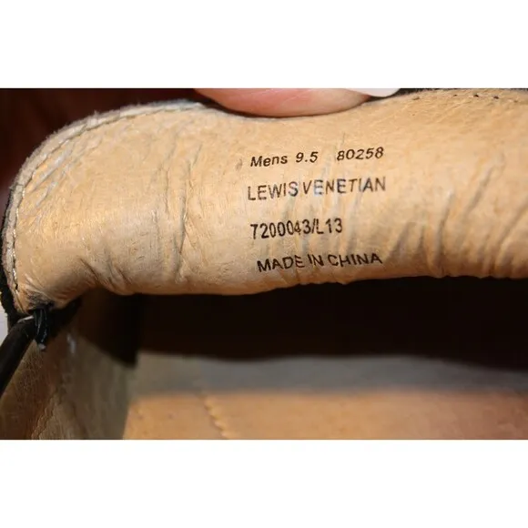 FRYE Black Lewis Venetian Leather Loafers Driving Moccasins Men's sz 9.5