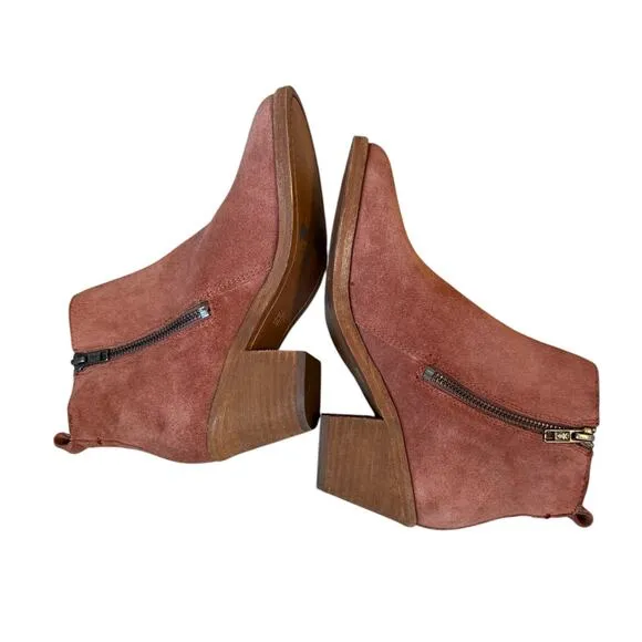 Frye Boots Women's Alton Chelsea Leather Suede Ankle 6 Booties Rosewood Heel
